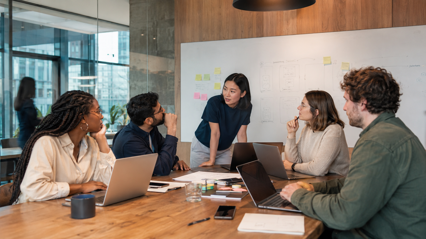 Diverse technology professionals collaborating in a workshop