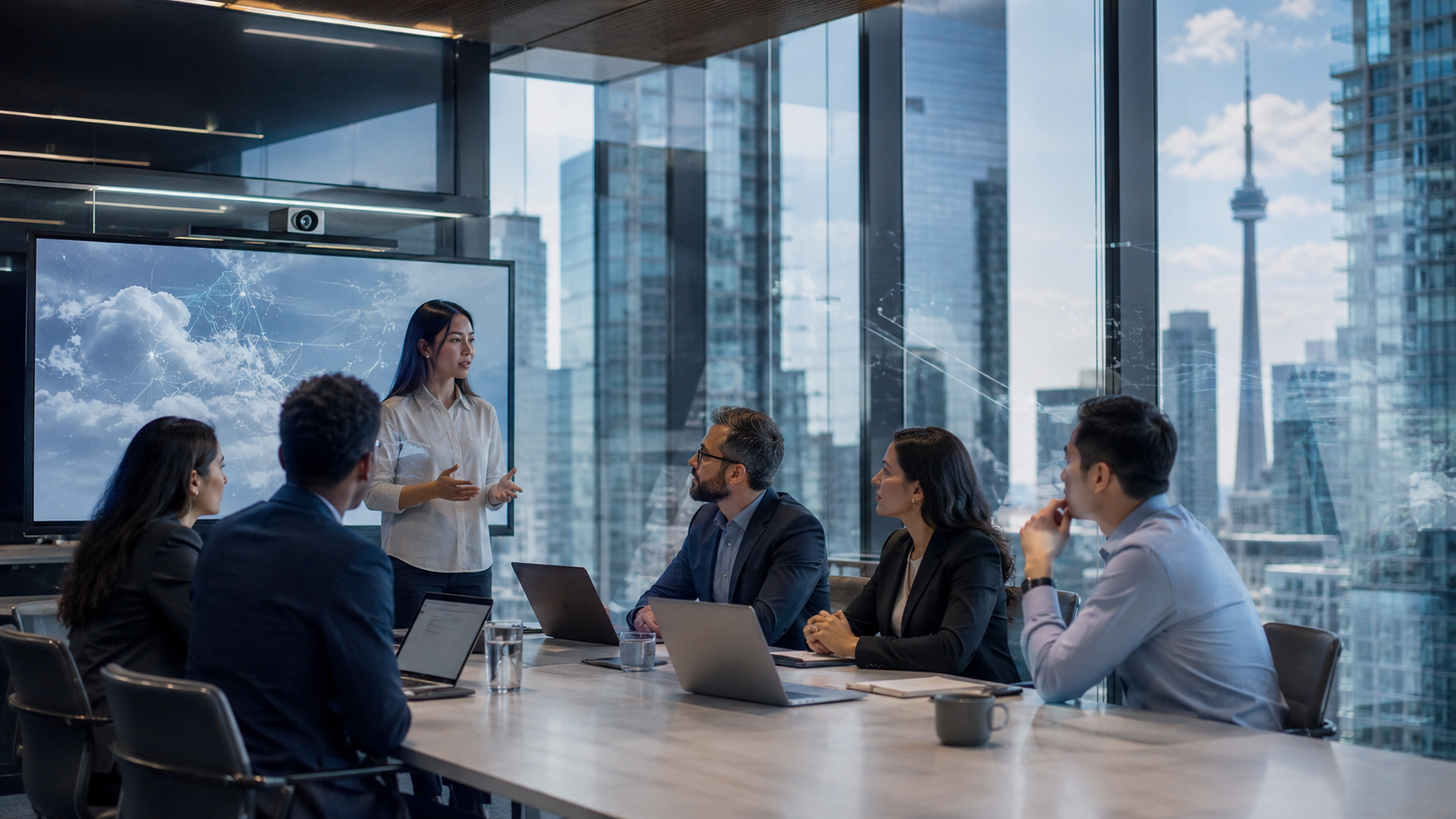 Technology consultants collaborating in a Toronto office